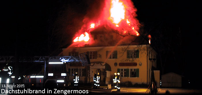 Dachstuhlbrand in Zengermoos